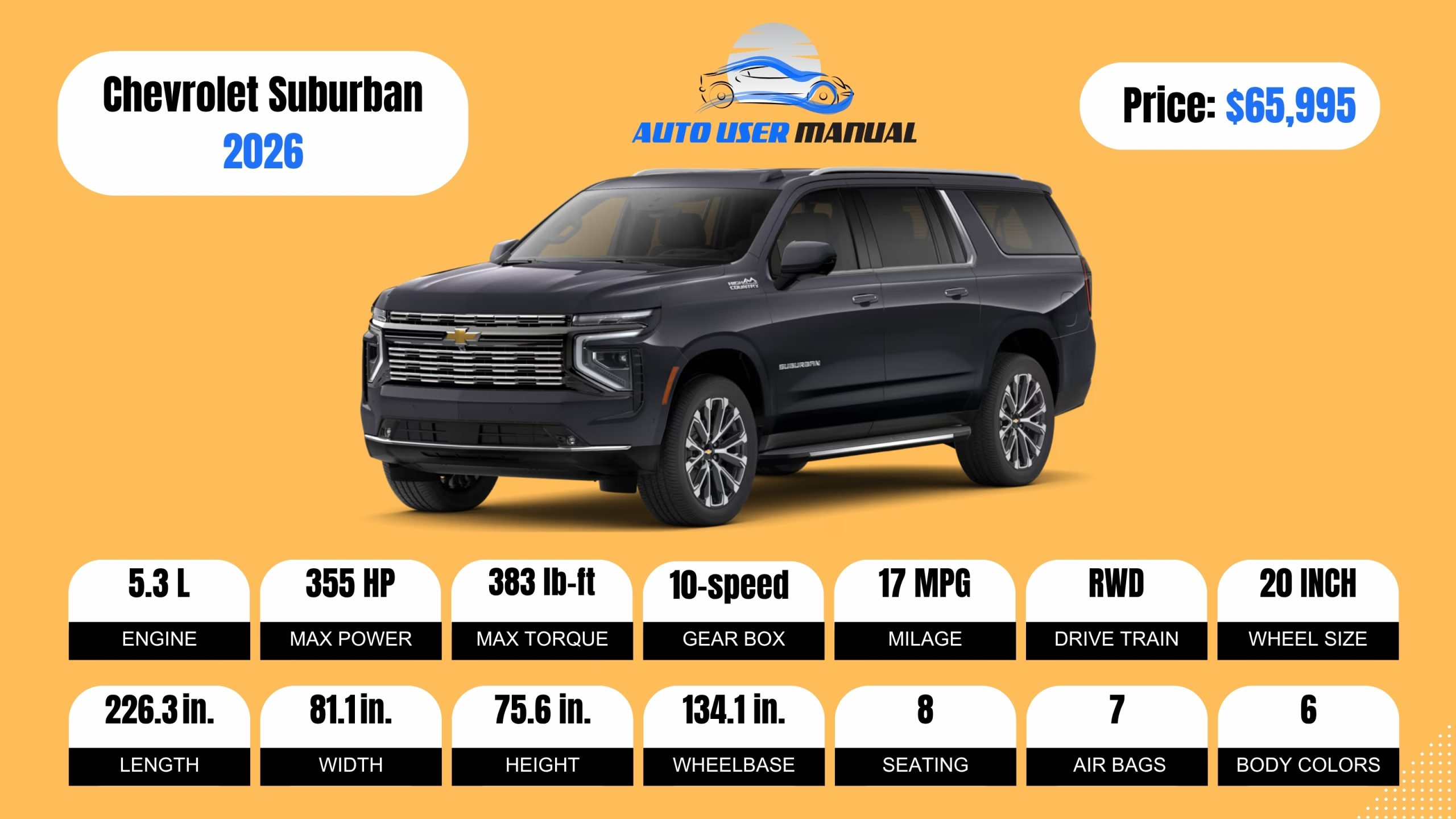 Chevrolet Suburban 2026 Review, Specs, Price and Mileage (Brochure