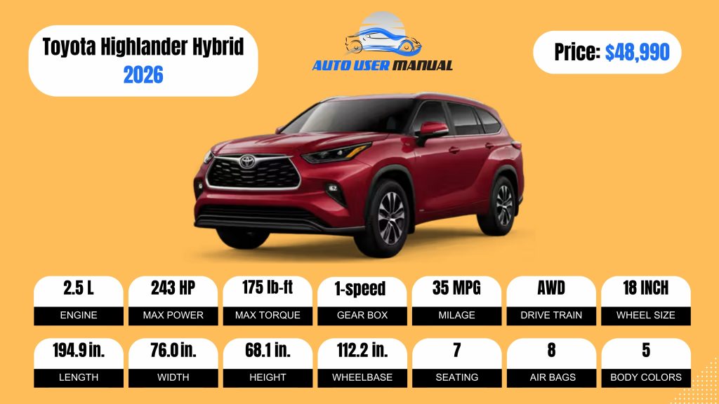 Toyota Highlander Hybrid 2026 (Brochure)