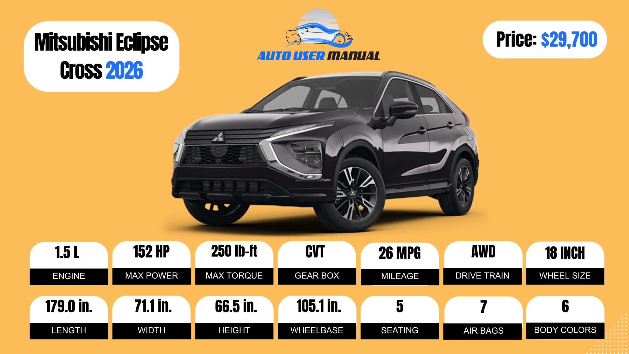 Mitsubishi Eclipse Cross 2026 Review, Specs, Price and Mileage ...