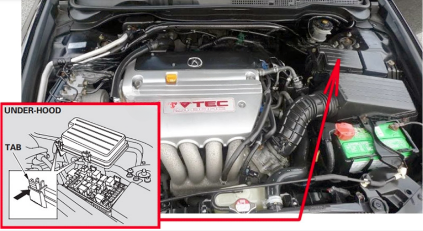 Acura TSX (2004 - 2008) Engine Compartment Fuse Box Fig 1