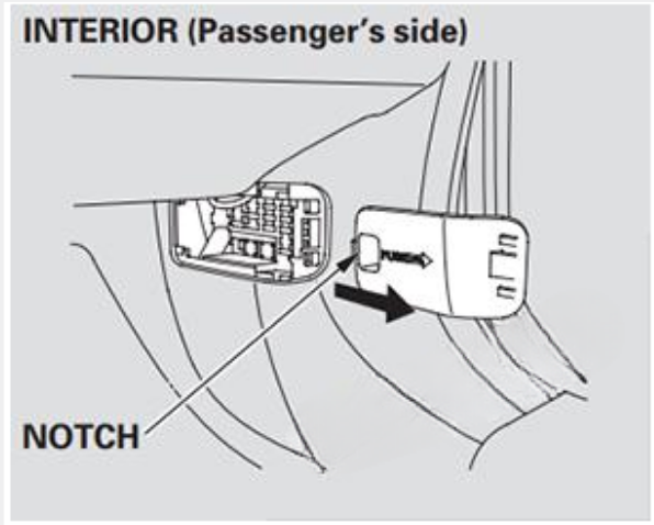 Acura TSX (2009 - 2014) Fuse Box Location passenger’s side interior fuse box 2