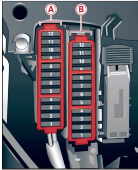 Audi (A4 & S4) Fuse Box Location and Diagrams User Guide (2008 - 2016) fig 12