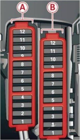 Audi Q5 Fuse Box Location and Diagrams User Guide (2009 - 2017) fig 6
