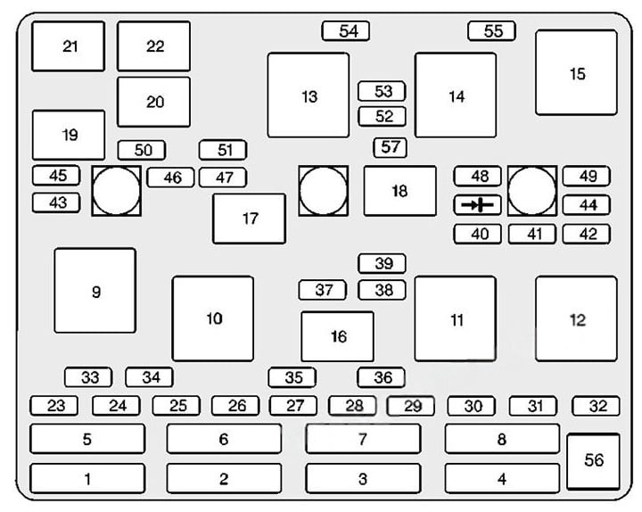 Chevrolet Malibu Fuse Box Location and Diagrams User Guide (1997 - 2003) Fig 6