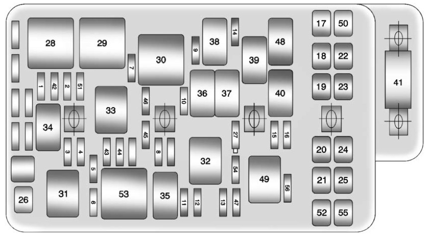 Chevrolet Malibu Fuse Box Location and Diagrams User Guide (2008 - 2012) Fig 6