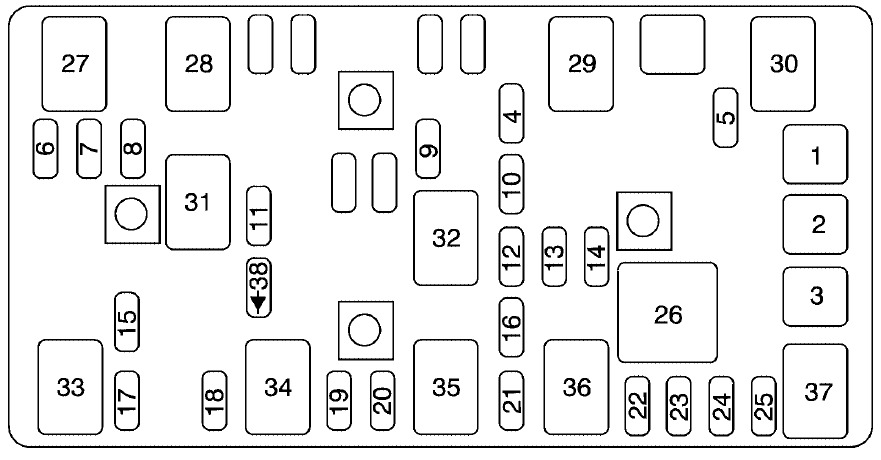 Chevrolet Malibu Fuse Box Location and Diagrams User Guide (2008 - 2012) Fig 7