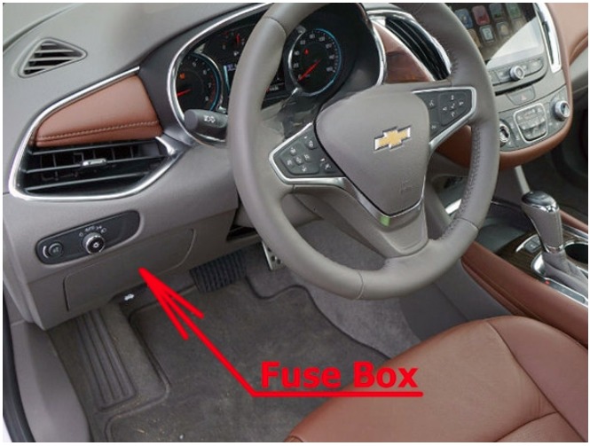 Chevrolet Malibu Fuse Box Location and Diagrams User Guide (2016 - 2022) Fig 1