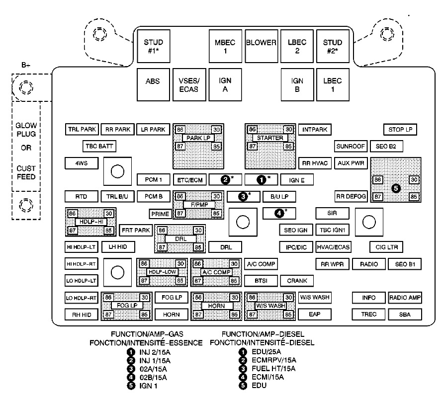 Chevrolet Silverado Fuse Box Location and Diagrams User Guide (1999 - 2006) Fig 11