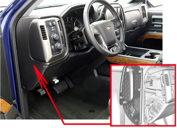 Chevrolet Silverado Fuse Box Location and Diagrams User Guide (2014 - 2018) Fig 1