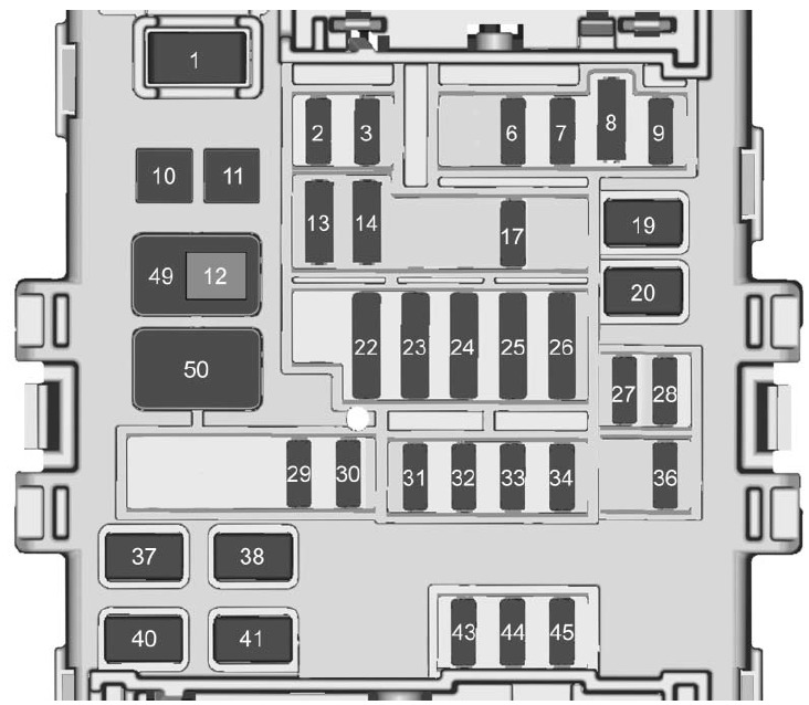 Chevrolet Silverado Fuse Box Location and Diagrams User Guide (2014 - 2018) Fig 7