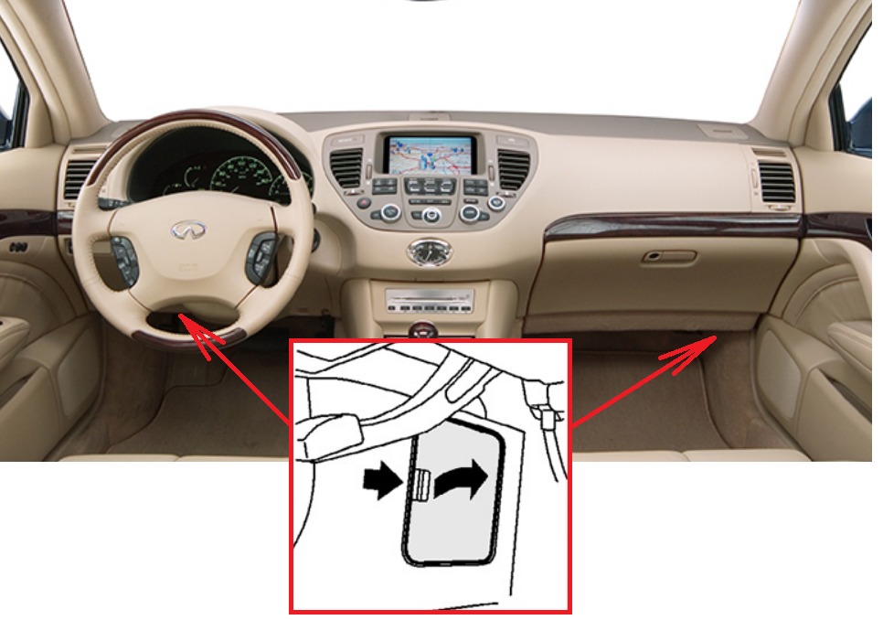 Infiniti Q45 Fuse Box Location and Diagrams User Guide (2001 - 2006) fig 1