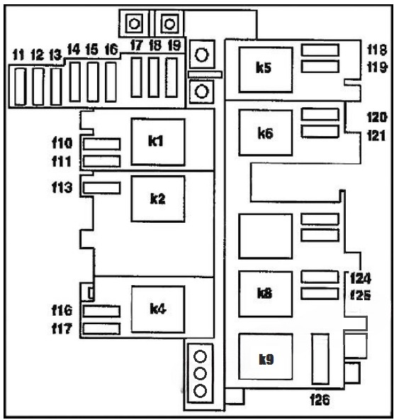 Mercedes (M & ML-Class) Fuse Box Diagrams and Location Guide (1998 – 2005) Fig 2