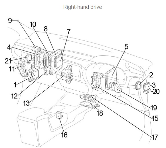 Toyota Hilux Fuse Box Location and Diagrams User Guide (2015 - 2019) fig 2
