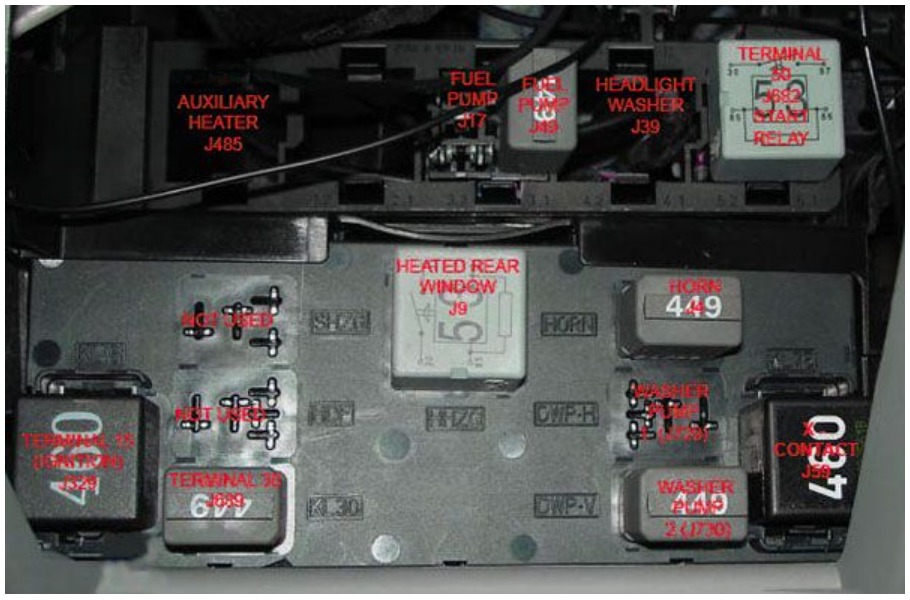 Volkswagen Passat Fuse Box Diagrams and Location Guide (2005 - 2010) Fig 13