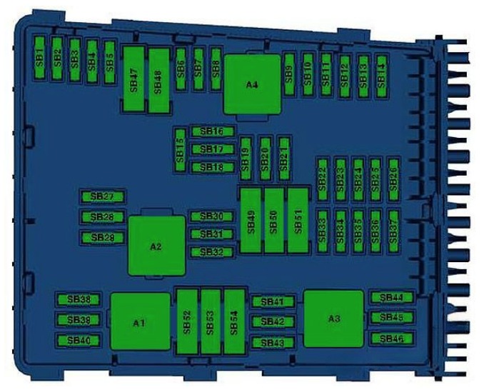 Volkswagen Passat Fuse Box Diagrams and Location User Guide (2011 - 2015) Fig 16