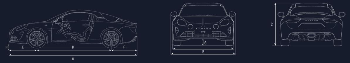 Alpine A110 2026 DIMENSION