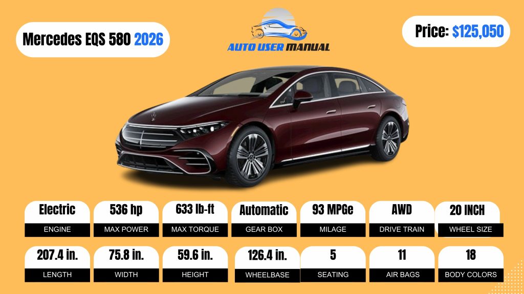Mercedes-Benz EQS 580 Sedan 2026 Specs Featured