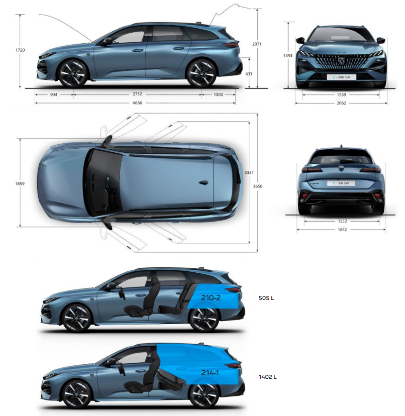 Peugeot 308 & E-308 SW-dimension