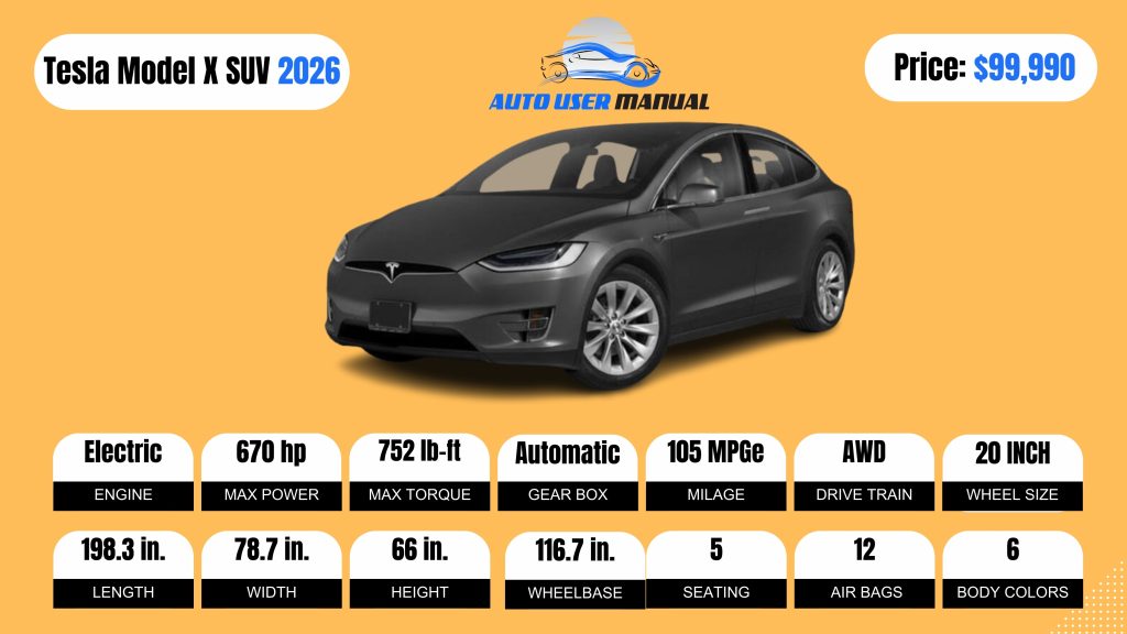 Tesla Model X SUV 2026 Specs Featured.