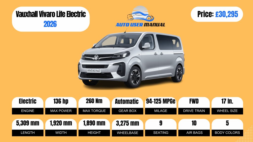 Vauxhall Vivaro Life Electric 2026 Specs 1