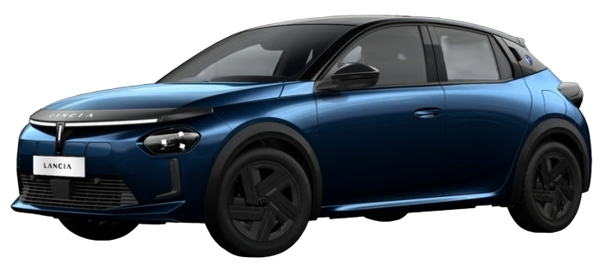 Lancia Ypsilon Electric 2026 Blue Lancia with a black roof