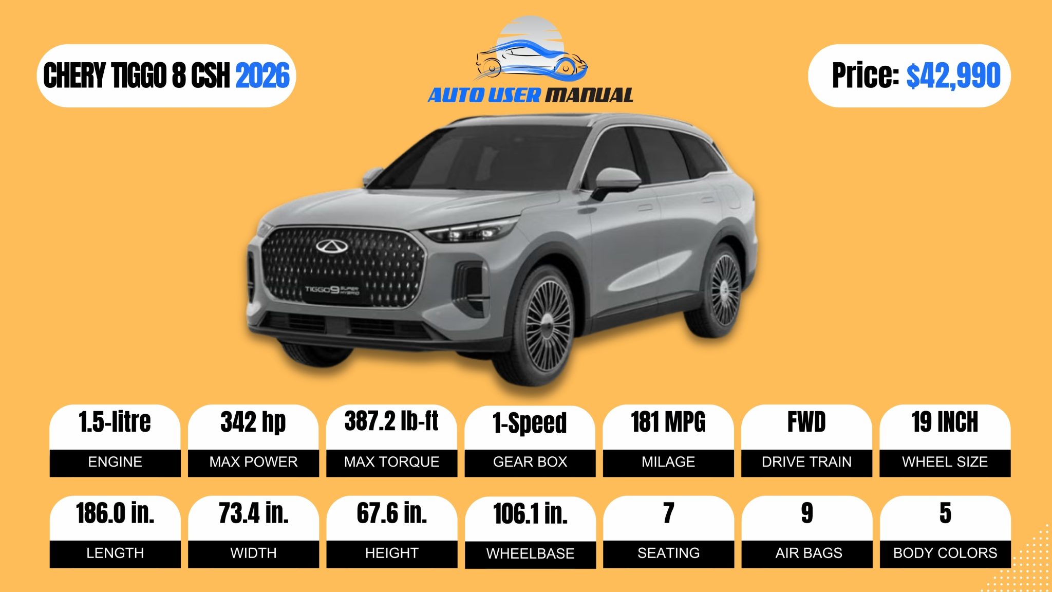 CHERY TIGGO 8 CSH 2026 Review, Specs & Price (Brochure) - Auto User Manual