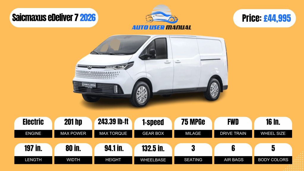 Saicmaxus eDeliver 7 Specs 2026