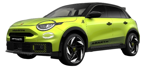 New Abarth 600e 2026 Acid Green Black roof