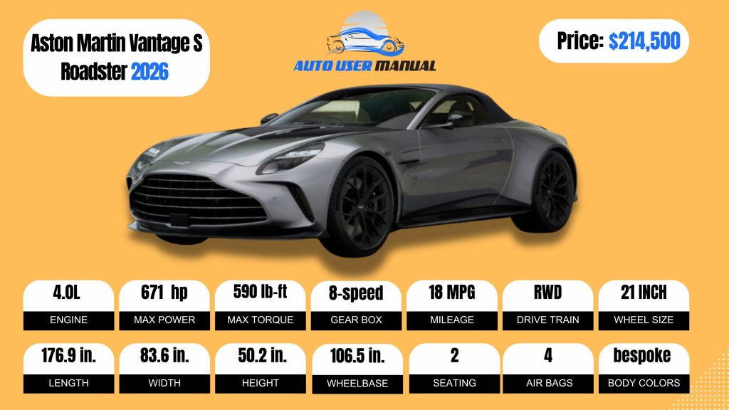 Aston Martin Vantage S Roadster 2026 BROCHURE