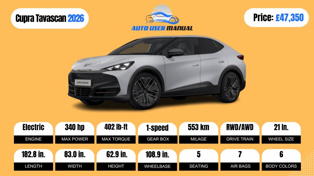 Cupra Tavascan 2026 Specs Brochure