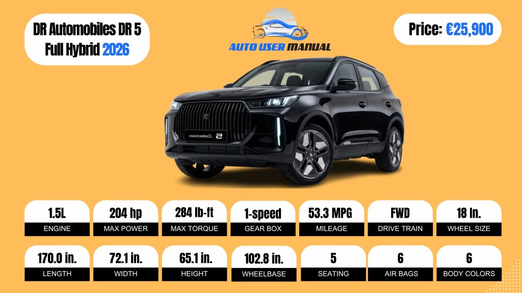 DR Automobiles DR 5 Full Hybrid 2026 Brochure