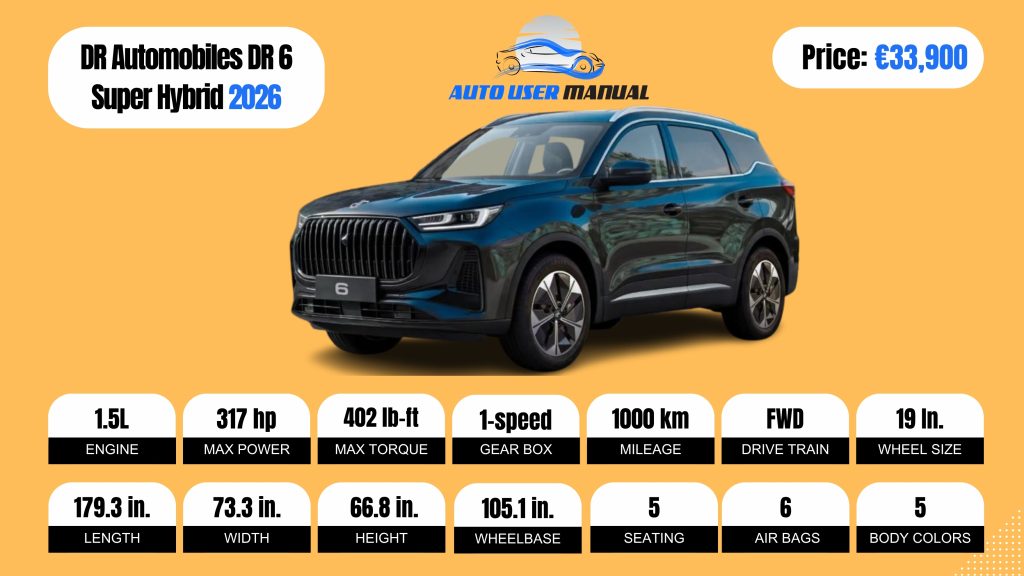 DR Automobiles DR 6 Super Hybrid 2026 Brochure