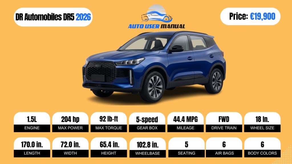 DR Automobiles DR5 2026 Brochure