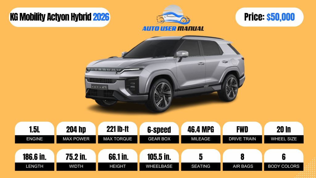 KG Mobility Actyon Hybrid 2026-Brochure