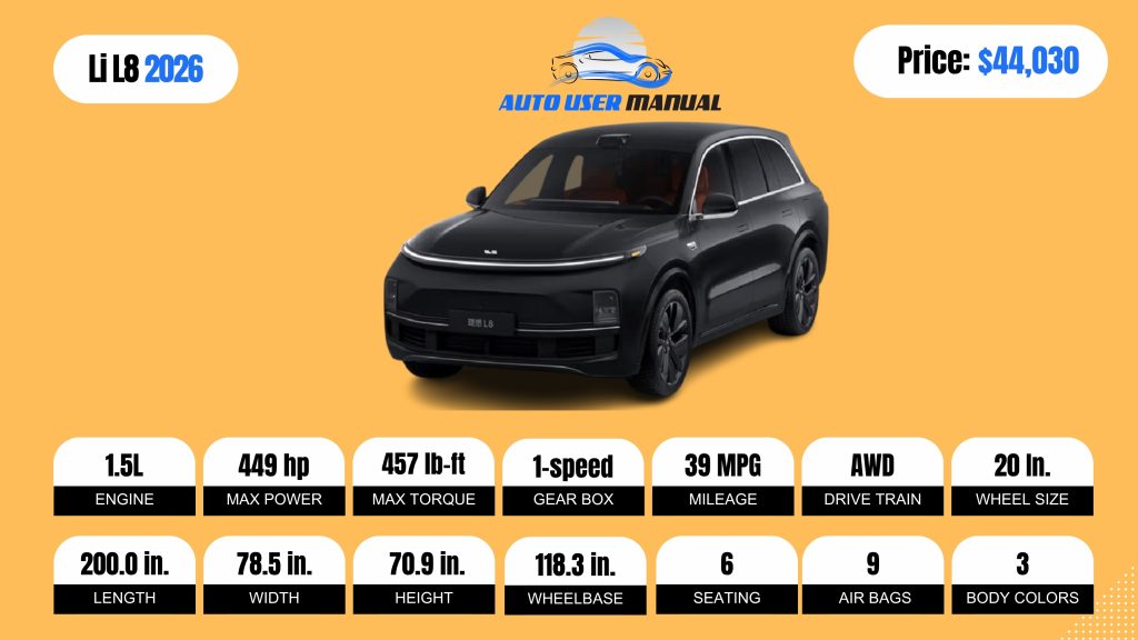 Li L8 2026 Specs Brochure