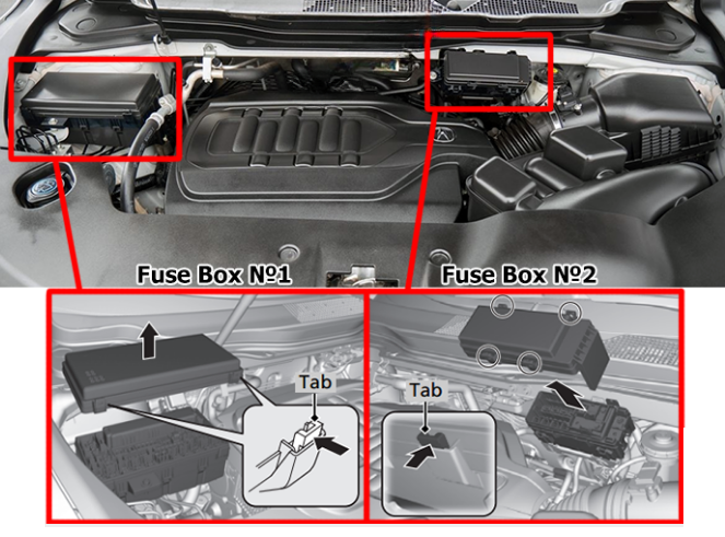 Acura MDX (2014 TO 2015) ENGINE COMPARTMENT LOCATION