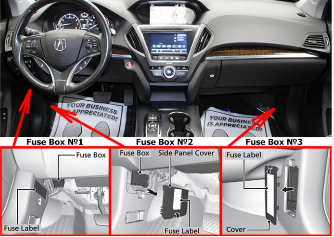 Acura MDX (2014 TO 2015) PASSENGER COMPARTMENT LOCATION (2)
