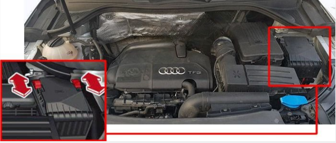 Audi-Q3-(2011 - 2017)-engine compartment fuse box location