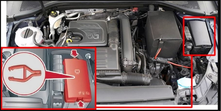 Audi Q3 2019 TO 2026 ENGINEcompartment location