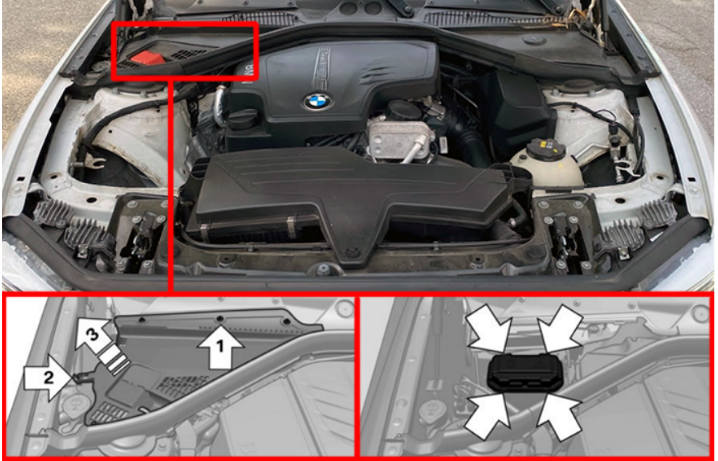 BMW 2-series F22 , F23 (2014 - 2021) Engine Compartment location