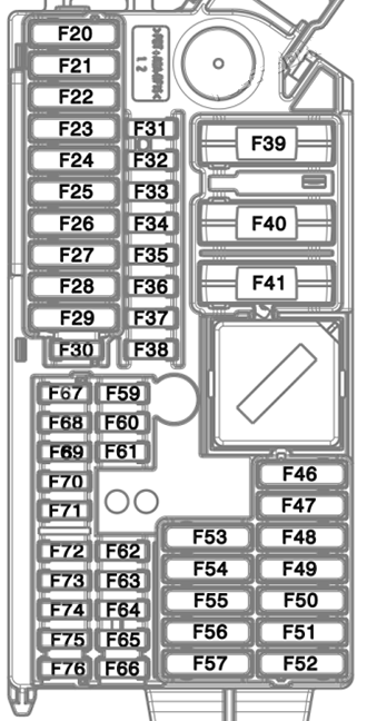 BMW 2-series G42, G87 (2022 - 2025) Passenger side fuse box DIAGRAMS