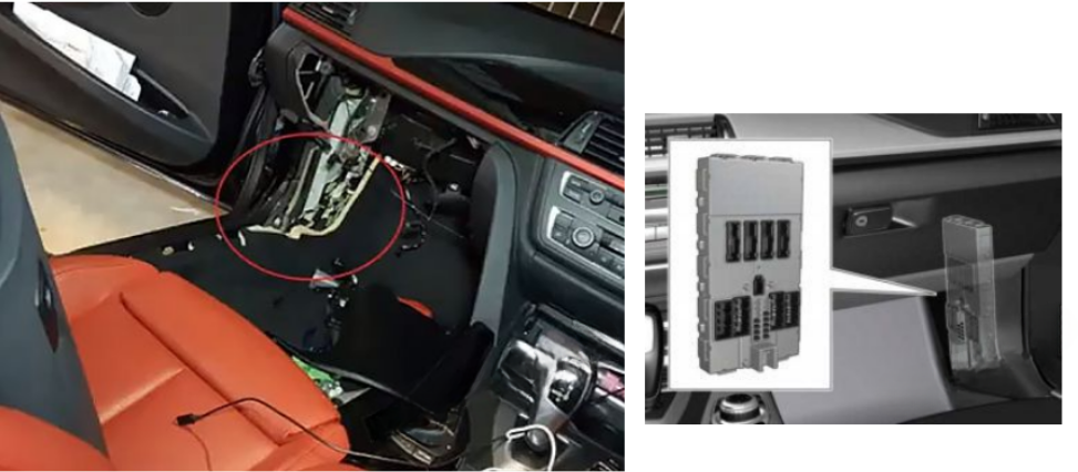 BMW 3-Series F30, F31, F34 (2012 - 2018) passenger Compartment location