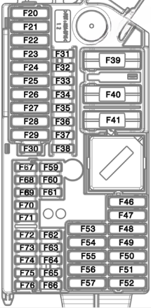 BMW 3-Series (G20; 2019-2026) passenger compartment diagram