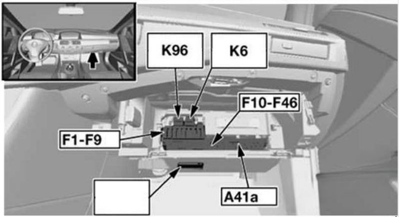 BMW 5-Series E60, E61 (2004 - 2010) PASSSENGER COMPARTMENT DIAGRAM