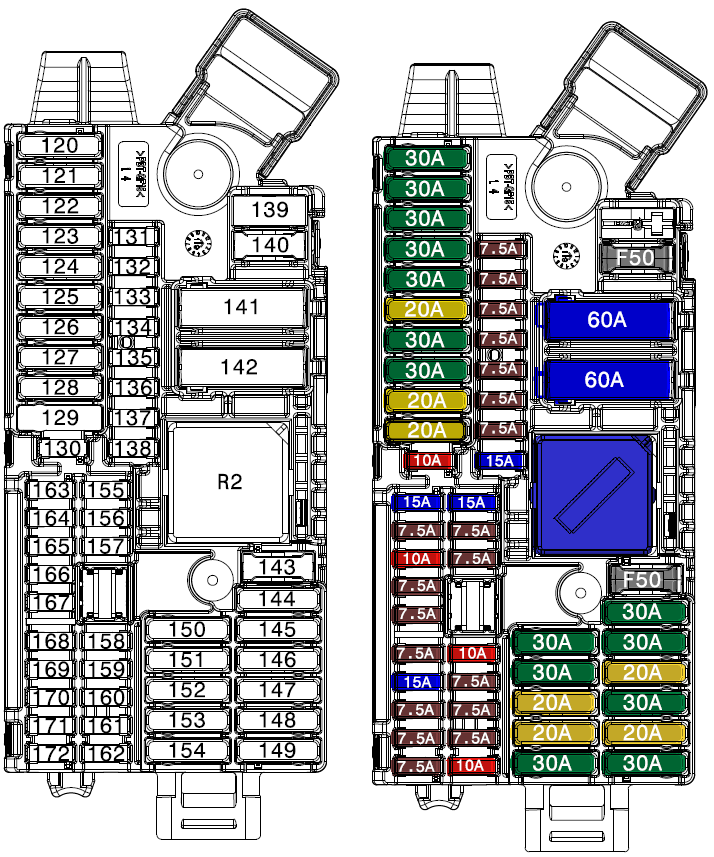 BMW 5-Series G60, G61 PASSENGER driver side diagram,