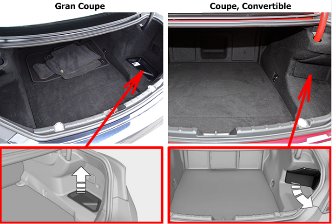 BMW 6-Series F06, F12, F13 (2011 - 2018) luggage Fuse Box Location