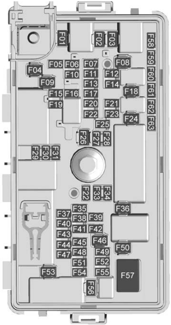 Buick Enclave (2025-2026) Engine Compartment Fuse Box Diagram