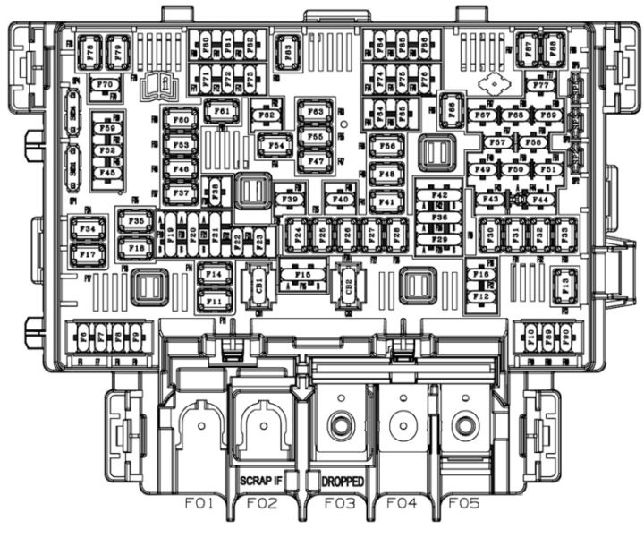 Dodge Charger 2024-2025 Luggage Compartment Fuse Box Diagram
