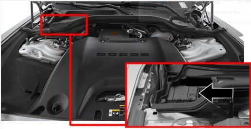 Dodge Charger 2024-2026 Engine Compartment Fuse Box Location