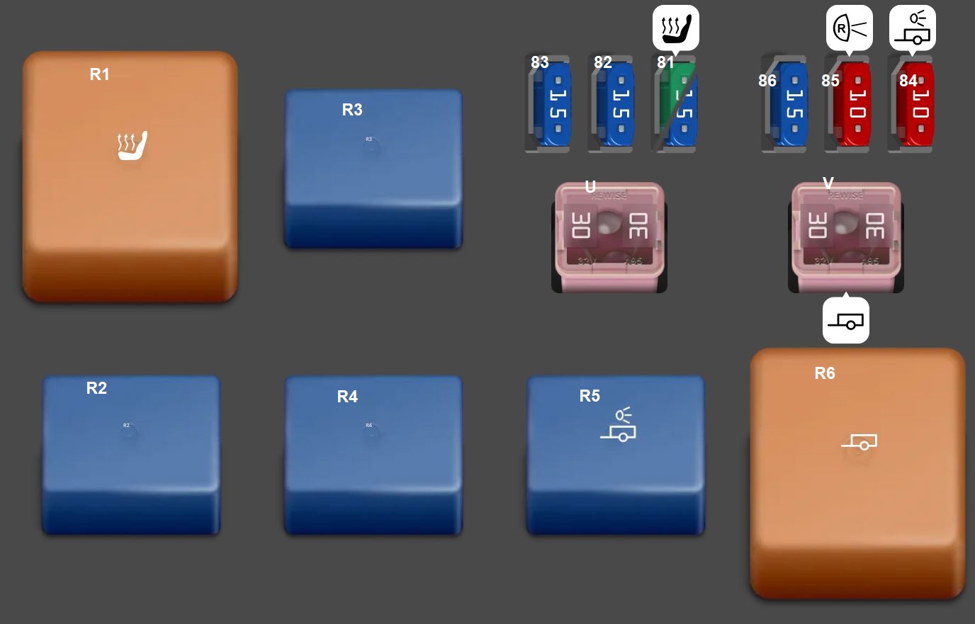 Engine Compartment Additional Fuses No 2 2018-2024